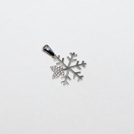 Schneeflocke Anhänger Silber mit Schmetterling Zirkonia