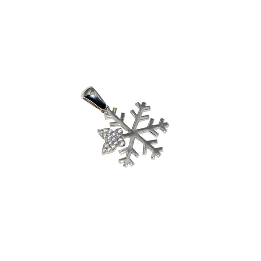 Schneeflocke Anhänger Silber mit Schmetterling Zirkonia