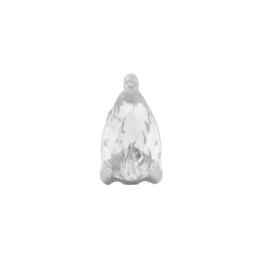 Ohrpiercing mit Marquise Zirkonia und Schraubverschluss – Edelstahl -detai
