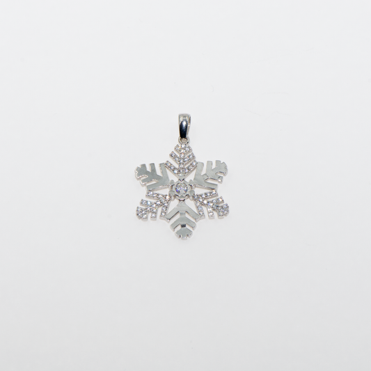 Grosse Schneeflocke Anhänger aus Silber 925 mit weissen Zirkonia von Everyday Schmuck