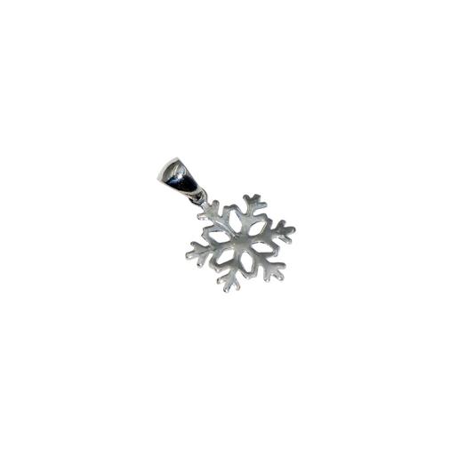 Kleiner Schneeflocke Anhänger aus Silber 925 mit rhodinierter Oberfläche.
