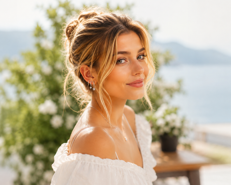 Elegante Damen Silber Ohrringe aus 925 Echt Silber mit Creolen, Ohrsteckern, hängenden Designs und funkelnden Zirkonia von Everyday Schmuck.