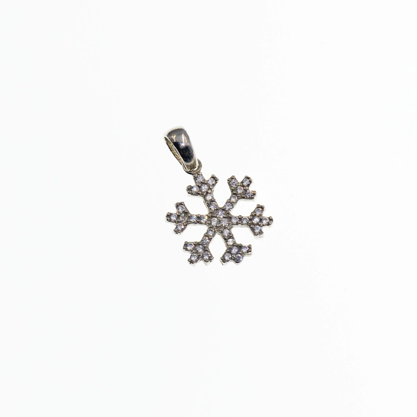 Elegante Silber Schneeflocke Anhänger 925 mit Zirkonia