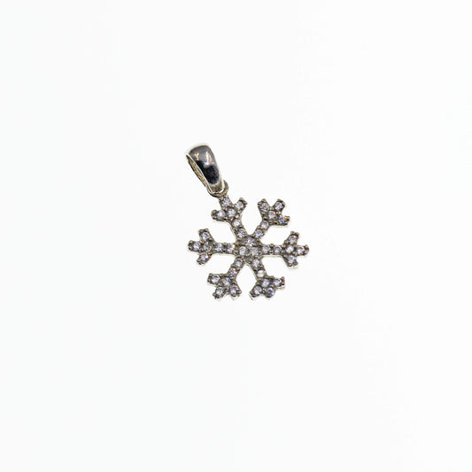 Elegante Silber Schneeflocke Anhänger 925 mit Zirkonia