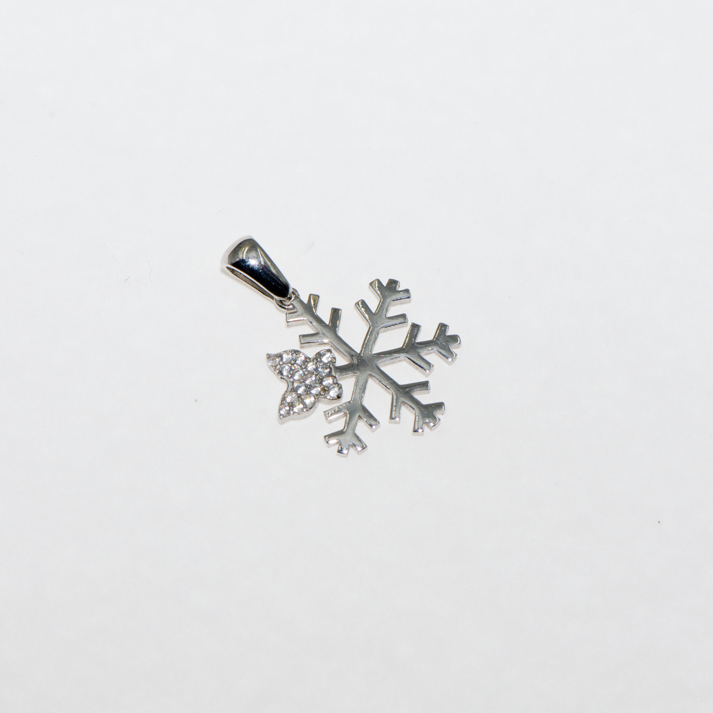 Schneeflocke Anhänger Silber mit Schmetterling Zirkonia