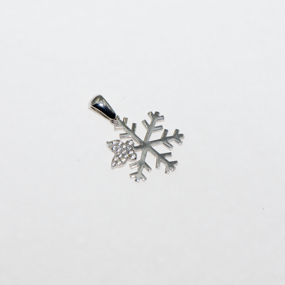 Schneeflocke Anhänger Silber mit Schmetterling Zirkonia