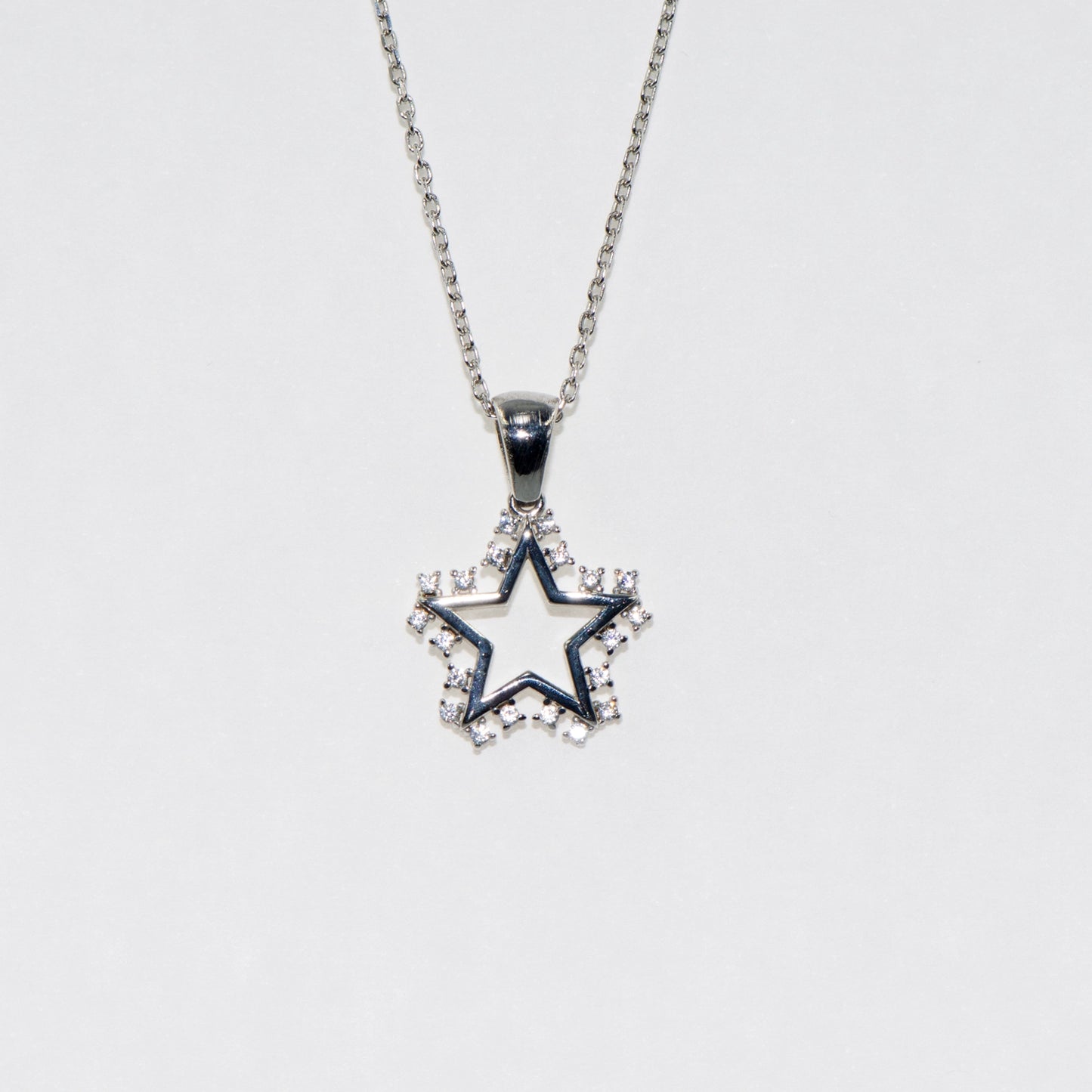 925 Silber Halskette mit Anhänger Motiv Stern