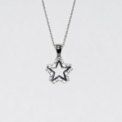 925 Silber Halskette mit Anhänger Motiv Stern