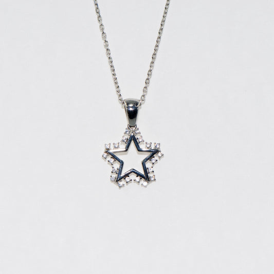 925 Silber Halskette mit Anhänger Motiv Stern