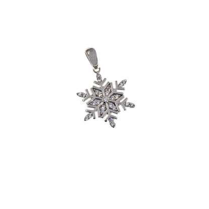 Kleiner Schneeflocken Anhänger aus 925 Silber mit funkelnden Zirkonia. Eleganter Silberschmuck im modernen Design von Everyday Schmuck.