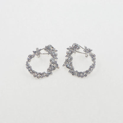 Elegante Damen Ohrhänger aus echtem Silber 925 mit luxuriösem Zirkonia Design und modernem Clipverschluss | Everyday Schmuck