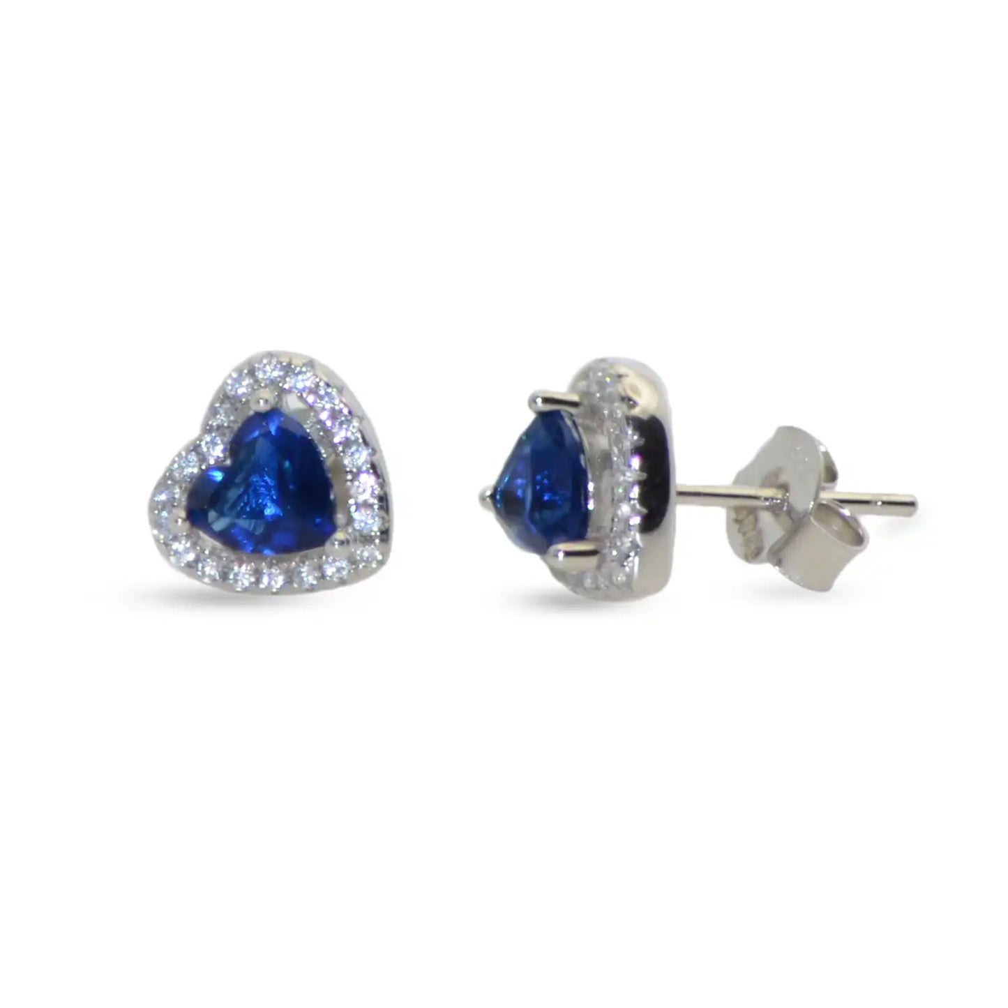 Saphirblaue Herz Ohrstecker aus Silber 925 mit funkelnden Zirkonia und romantischer Ausstrahlung | Everyday Schmuck