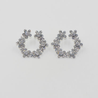 Luxuriöse Damen Ohrringe aus Silber 925 mit glamourösem Blumen Design und eleganten Zirkonia | Everyday Schmuck