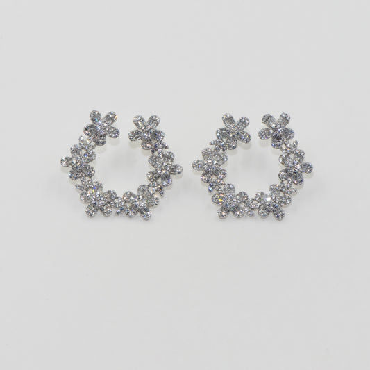 Luxuriöse Damen Ohrringe aus Silber 925 mit glamourösem Blumen Design und eleganten Zirkonia | Everyday Schmuck
