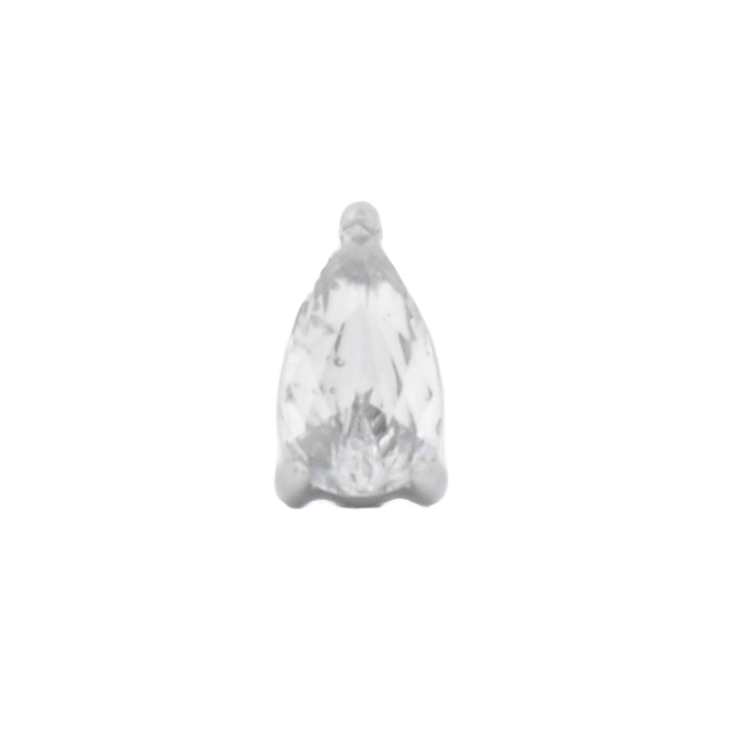 Ohrpiercing mit Marquise Zirkonia und Schraubverschluss – Edelstahl -detai