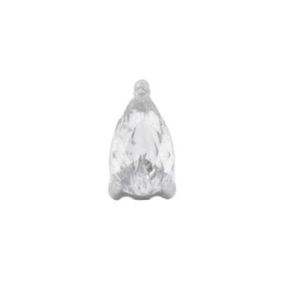 Ohrpiercing mit Marquise Zirkonia und Schraubverschluss – Edelstahl -detai