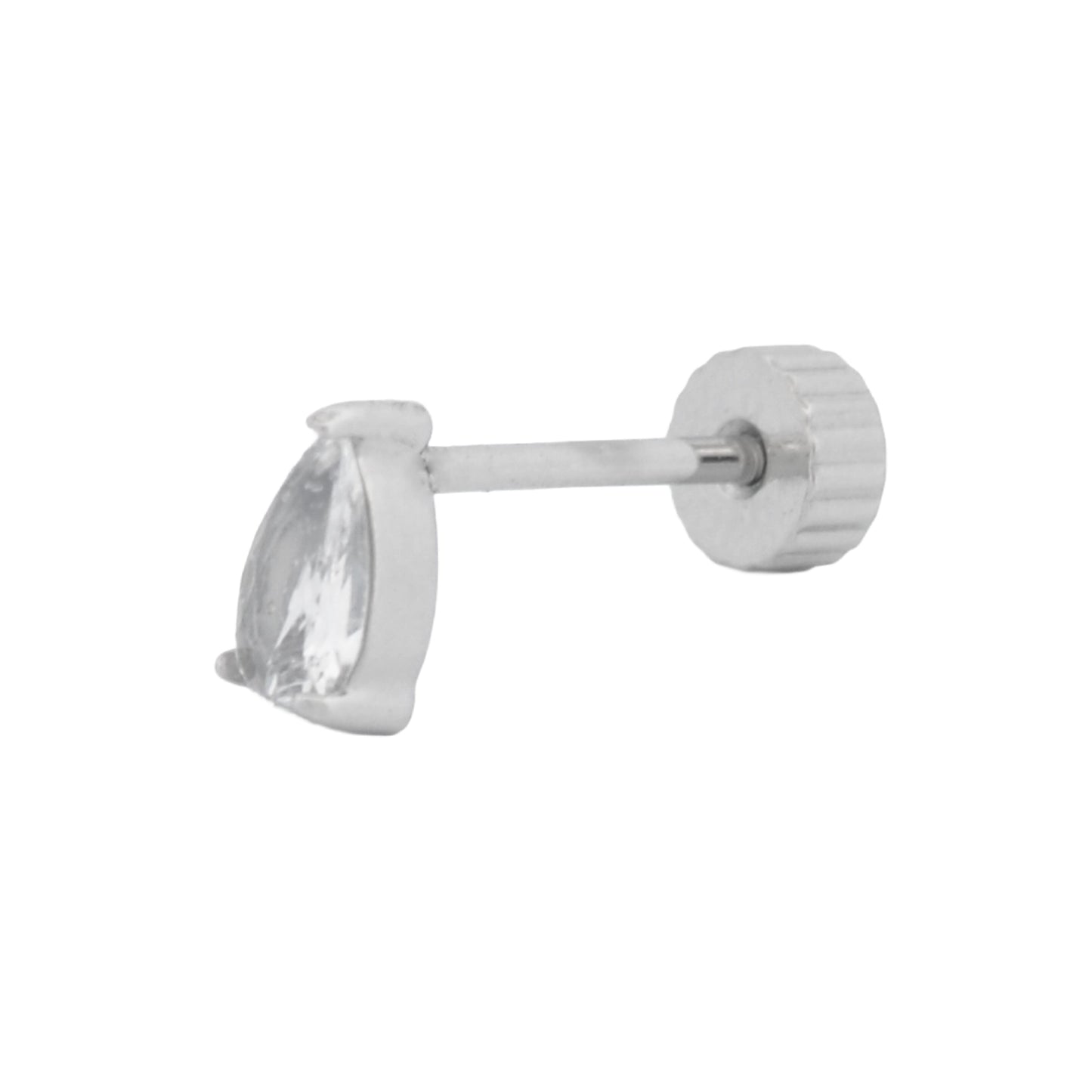 Ohrpiercing mit Marquise Zirkonia und Schraubverschluss – Edelstahl