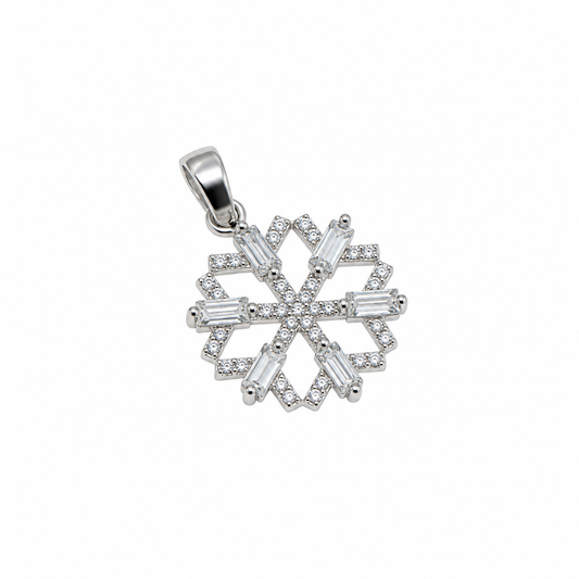Baguette Zirkonia Anhänger aus Silber 925 mit rechteckigen und runden weissen Zirkonia von Everyday Schmuck