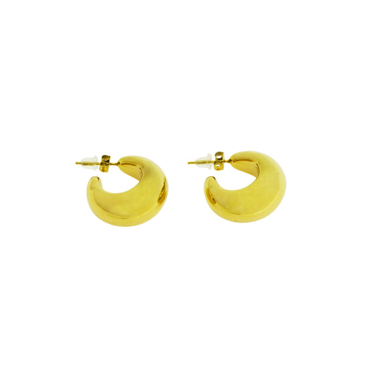 Goldfarbene breite Edelstahl Creolen von EverydaySchmuck Schweiz