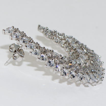 Elegante Damen Ohrringe aus echtem Silber 925 mit flügelförmigem Zirkonia Design | Everyday Schmuck