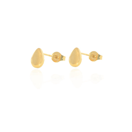 Elegante Edelstahl Ohrstecker in Tropfenform (ca. 8 mm). Goldfarben, wasserfest, hautfreundlich und ideal für Alltag, Büro oder als stilvolles Zweitpiercing.