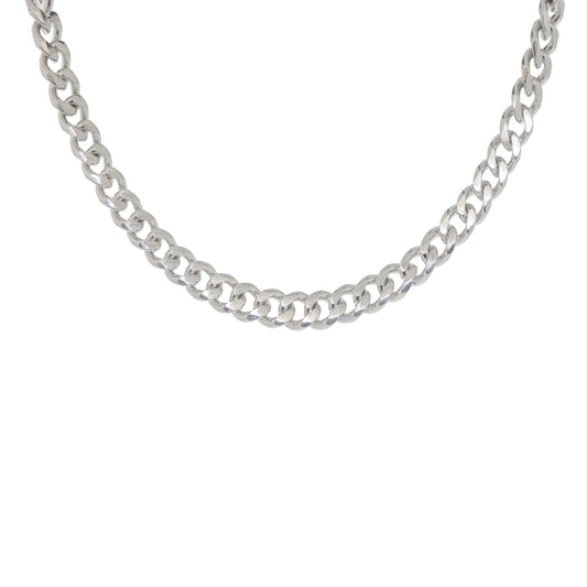 Hochwertige Edelstahlkette 6 mm in Silberfarbe. Zeitlose Panzerkette für Damen & Herren. Modernes Design für Alltag und besondere Anlässe.