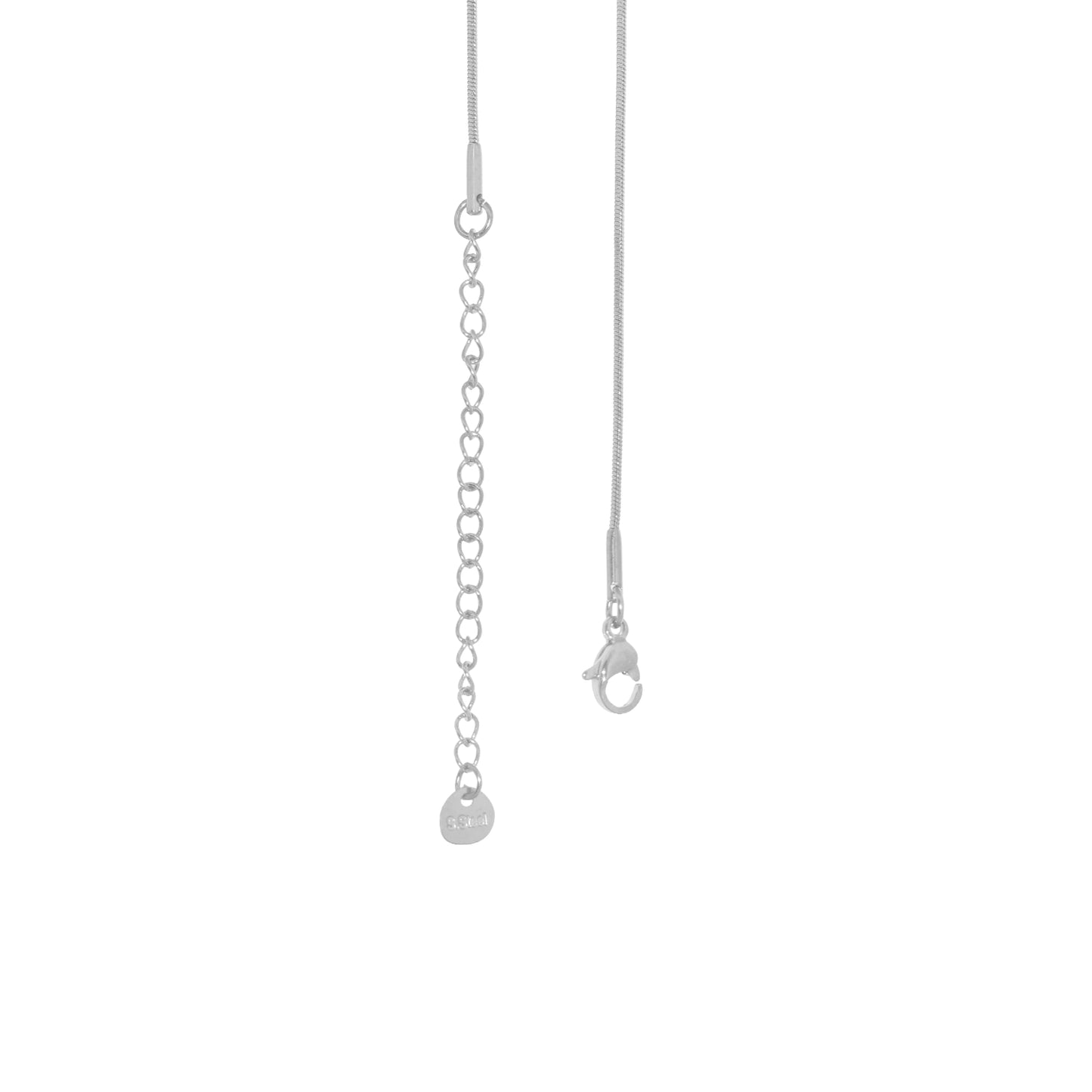Silberfarbene Schlangenkette aus Edelstahl, 1 mm breit und 60 cm lang für Damen und Herren.