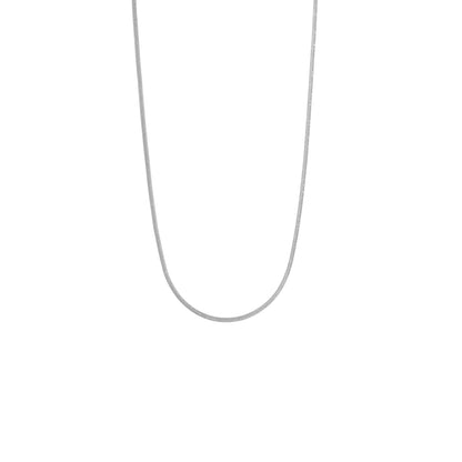 Silberfarbene Schlangenkette aus Edelstahl, 1 mm breit und 60 cm lang für Damen und Herren.