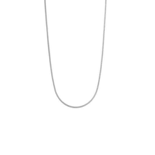 Silberfarbene Schlangenkette aus Edelstahl, 1 mm breit und 60 cm lang für Damen und Herren.