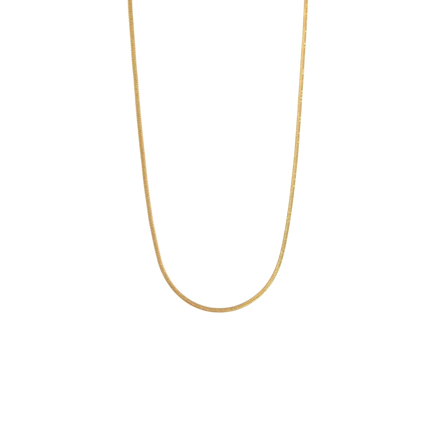Goldene Schlangenkette aus vergoldetem Edelstahl, 1 mm breit und 60 cm lang für Damen und Herren.
