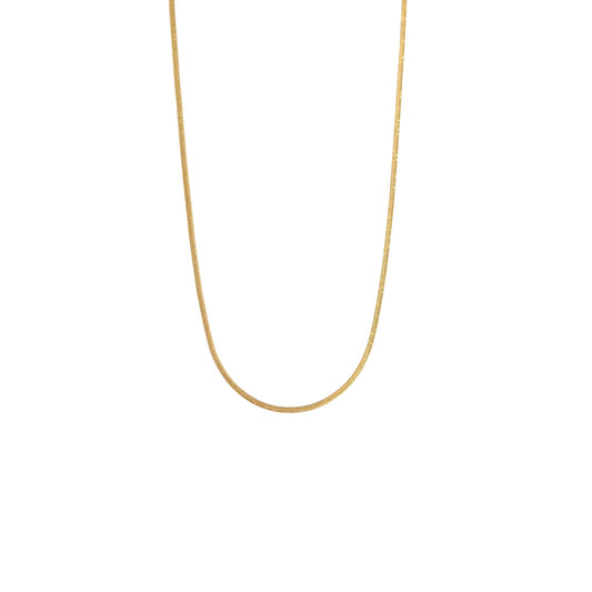 Goldene Schlangenkette aus vergoldetem Edelstahl, 1 mm breit und 60 cm lang für Damen und Herren.