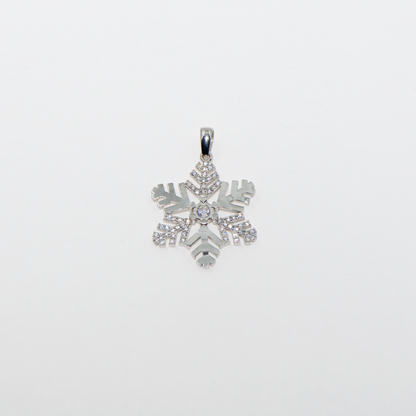 Grosse Schneeflocke Anhänger aus Silber 925 mit weissen Zirkonia von Everyday Schmuck