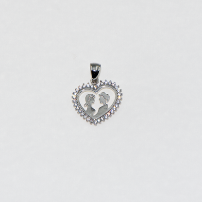 Liebespaar Herz Anhänger aus 925 Silber mit weissen Zirkonia von Everyday Schmuck