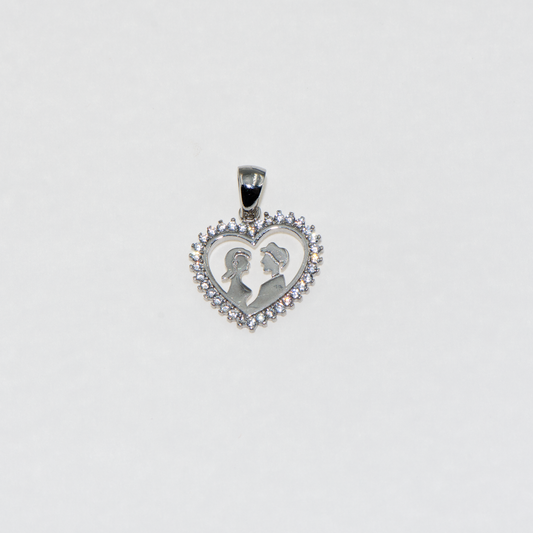 Liebespaar Herz Anhänger aus 925 Silber mit weissen Zirkonia von Everyday Schmuck