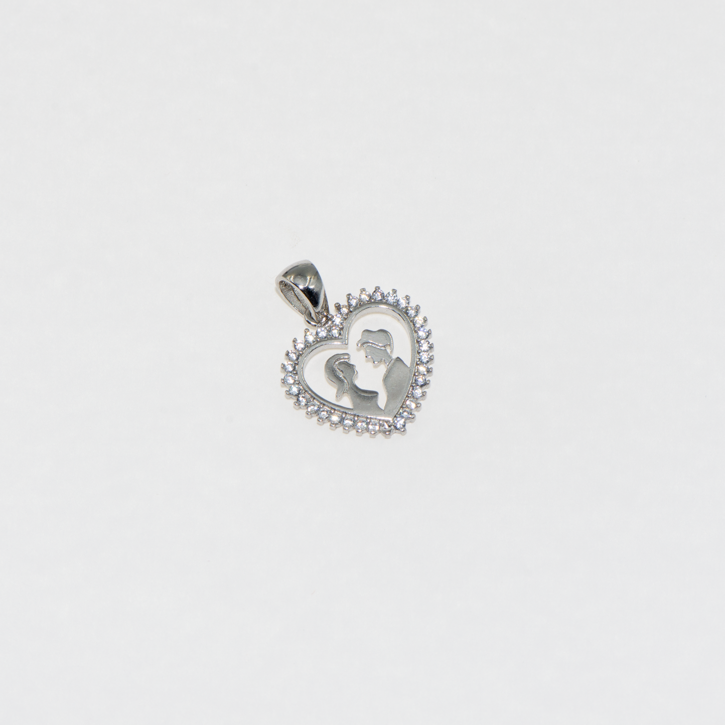 Liebespaar Herz Anhänger aus 925 Silber mit weissen Zirkonia von Everyday Schmuck