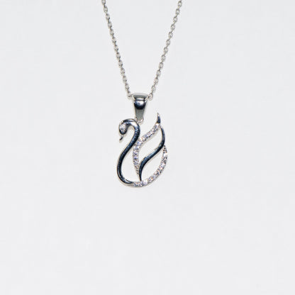 Silber Halskette mit Schwan Anhänger aus 925 Silber mit Zirkonia