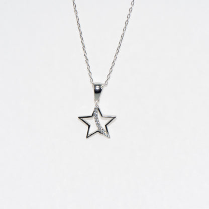 Silber Halskette mit Stern Anhänger aus 925 Silber mit Zirkonia