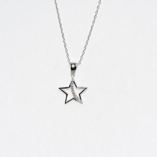 Silber Halskette mit Stern Anhänger aus 925 Silber mit Zirkonia