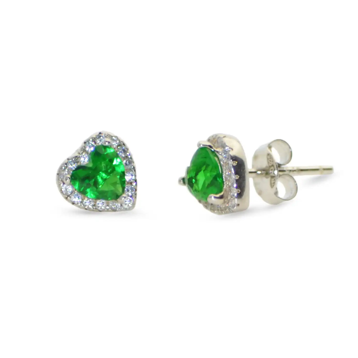 Smaragdgrüne Herz Ohrstecker aus Silber 925 mit funkelnden Zirkonia und romantischer Ausstrahlung | Everyday Schmuck