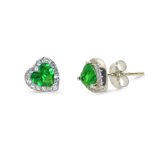 Smaragdgrüne Herz Ohrstecker aus Silber 925 mit funkelnden Zirkonia und romantischer Ausstrahlung | Everyday Schmuck