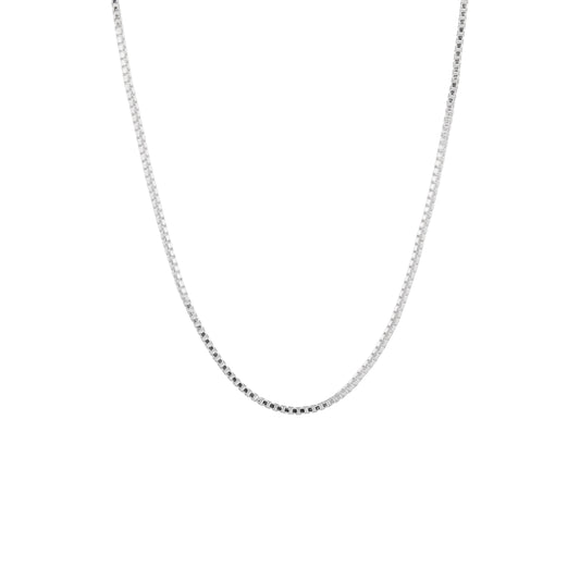 Zarte Venezianerkette aus 925 Silber, 0,75 mm, auf weissem Hintergrund